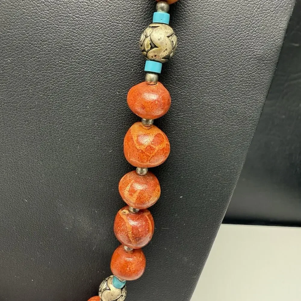 Sponge Coral Beaded Necklace 26